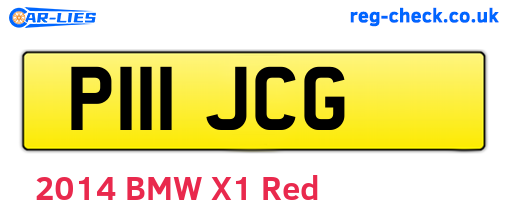 P111JCG are the vehicle registration plates.