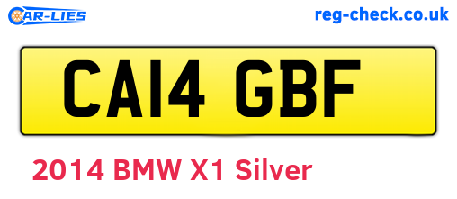 CA14GBF are the vehicle registration plates.