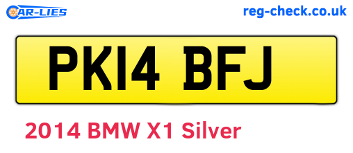 PK14BFJ are the vehicle registration plates.