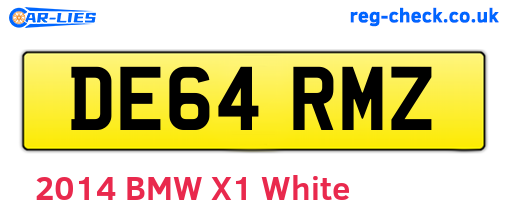 DE64RMZ are the vehicle registration plates.