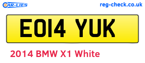 EO14YUK are the vehicle registration plates.