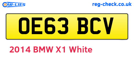 OE63BCV are the vehicle registration plates.