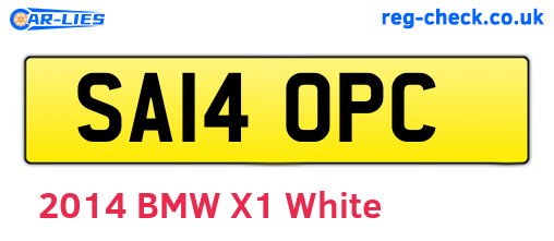 SA14OPC are the vehicle registration plates.
