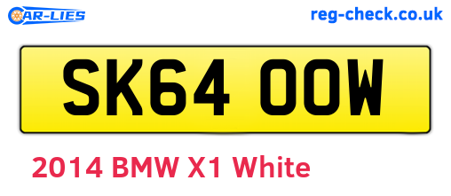 SK64OOW are the vehicle registration plates.