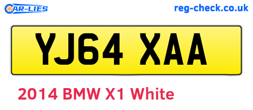 YJ64XAA are the vehicle registration plates.