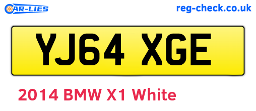 YJ64XGE are the vehicle registration plates.