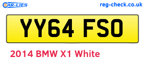 YY64FSO are the vehicle registration plates.