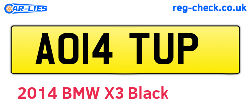 AO14TUP are the vehicle registration plates.