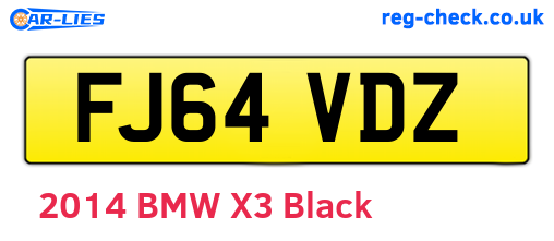 FJ64VDZ are the vehicle registration plates.