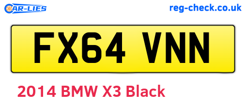 FX64VNN are the vehicle registration plates.