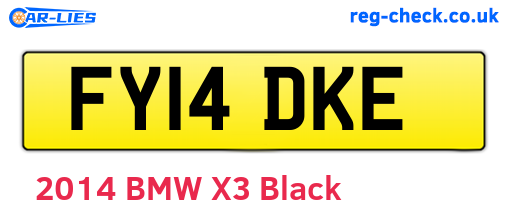 FY14DKE are the vehicle registration plates.
