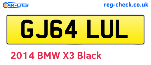 GJ64LUL are the vehicle registration plates.