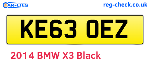 KE63OEZ are the vehicle registration plates.