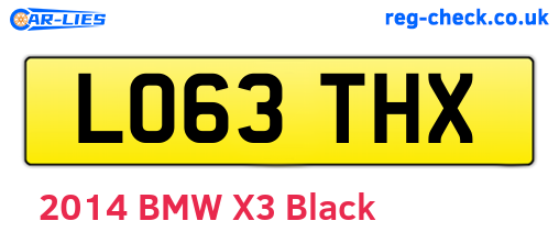 LO63THX are the vehicle registration plates.