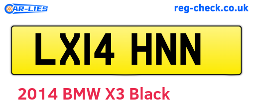 LX14HNN are the vehicle registration plates.