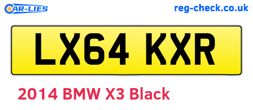 LX64KXR are the vehicle registration plates.