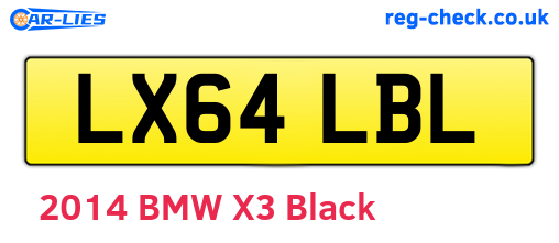 LX64LBL are the vehicle registration plates.