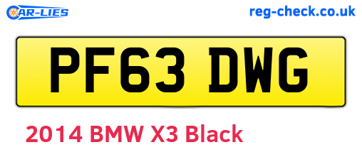 PF63DWG are the vehicle registration plates.