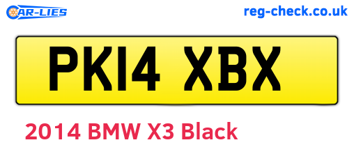 PK14XBX are the vehicle registration plates.