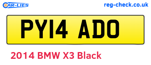 PY14ADO are the vehicle registration plates.