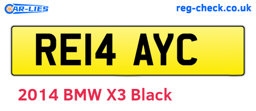 RE14AYC are the vehicle registration plates.