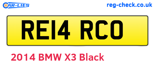 RE14RCO are the vehicle registration plates.