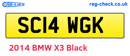 SC14WGK are the vehicle registration plates.