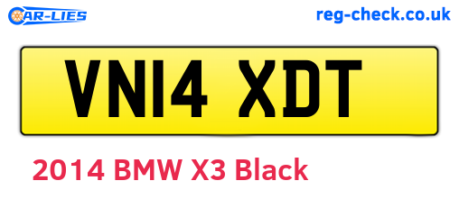VN14XDT are the vehicle registration plates.