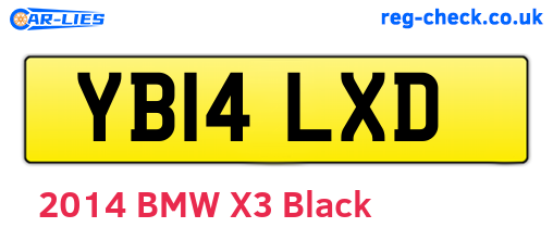 YB14LXD are the vehicle registration plates.