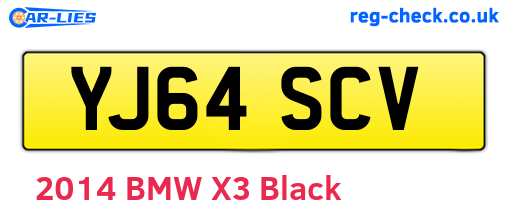 YJ64SCV are the vehicle registration plates.
