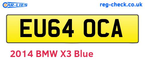 EU64OCA are the vehicle registration plates.