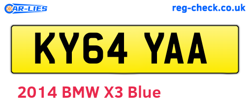KY64YAA are the vehicle registration plates.