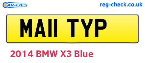 MA11TYP are the vehicle registration plates.