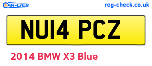 NU14PCZ are the vehicle registration plates.