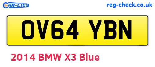OV64YBN are the vehicle registration plates.