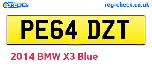 PE64DZT are the vehicle registration plates.