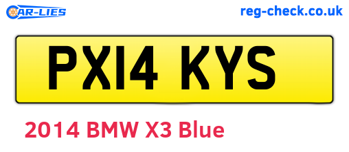 PX14KYS are the vehicle registration plates.