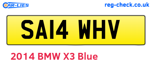 SA14WHV are the vehicle registration plates.