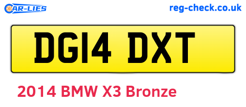 DG14DXT are the vehicle registration plates.