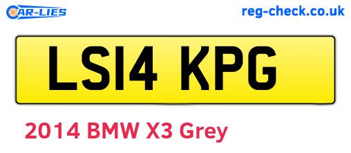 LS14KPG are the vehicle registration plates.