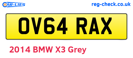 OV64RAX are the vehicle registration plates.