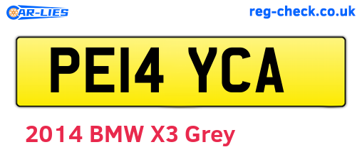 PE14YCA are the vehicle registration plates.