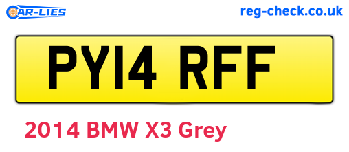 PY14RFF are the vehicle registration plates.