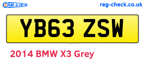 YB63ZSW are the vehicle registration plates.