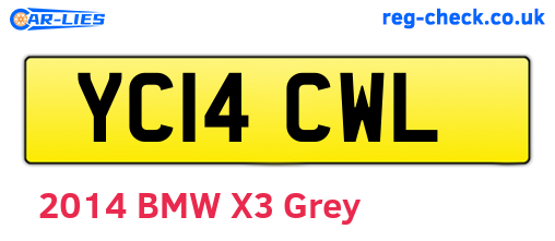 YC14CWL are the vehicle registration plates.