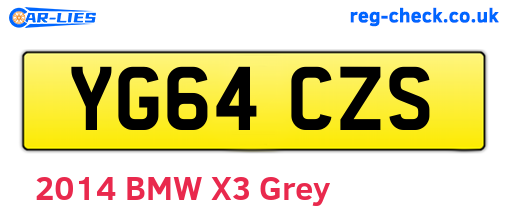 YG64CZS are the vehicle registration plates.