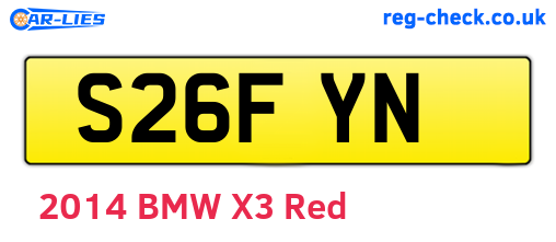 S26FYN are the vehicle registration plates.