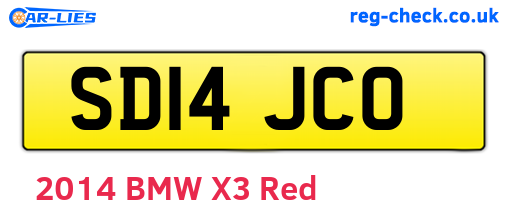SD14JCO are the vehicle registration plates.