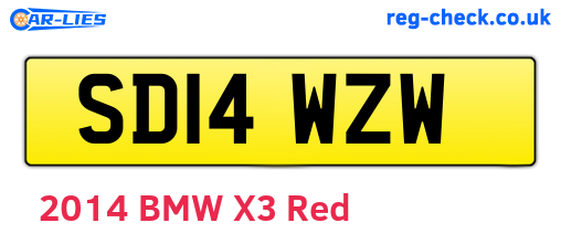 SD14WZW are the vehicle registration plates.