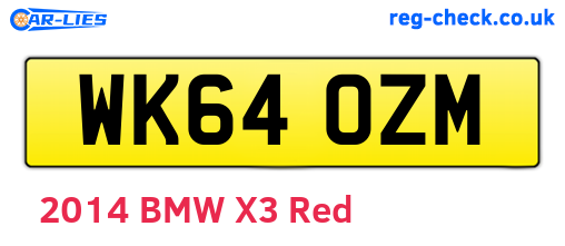 WK64OZM are the vehicle registration plates.
